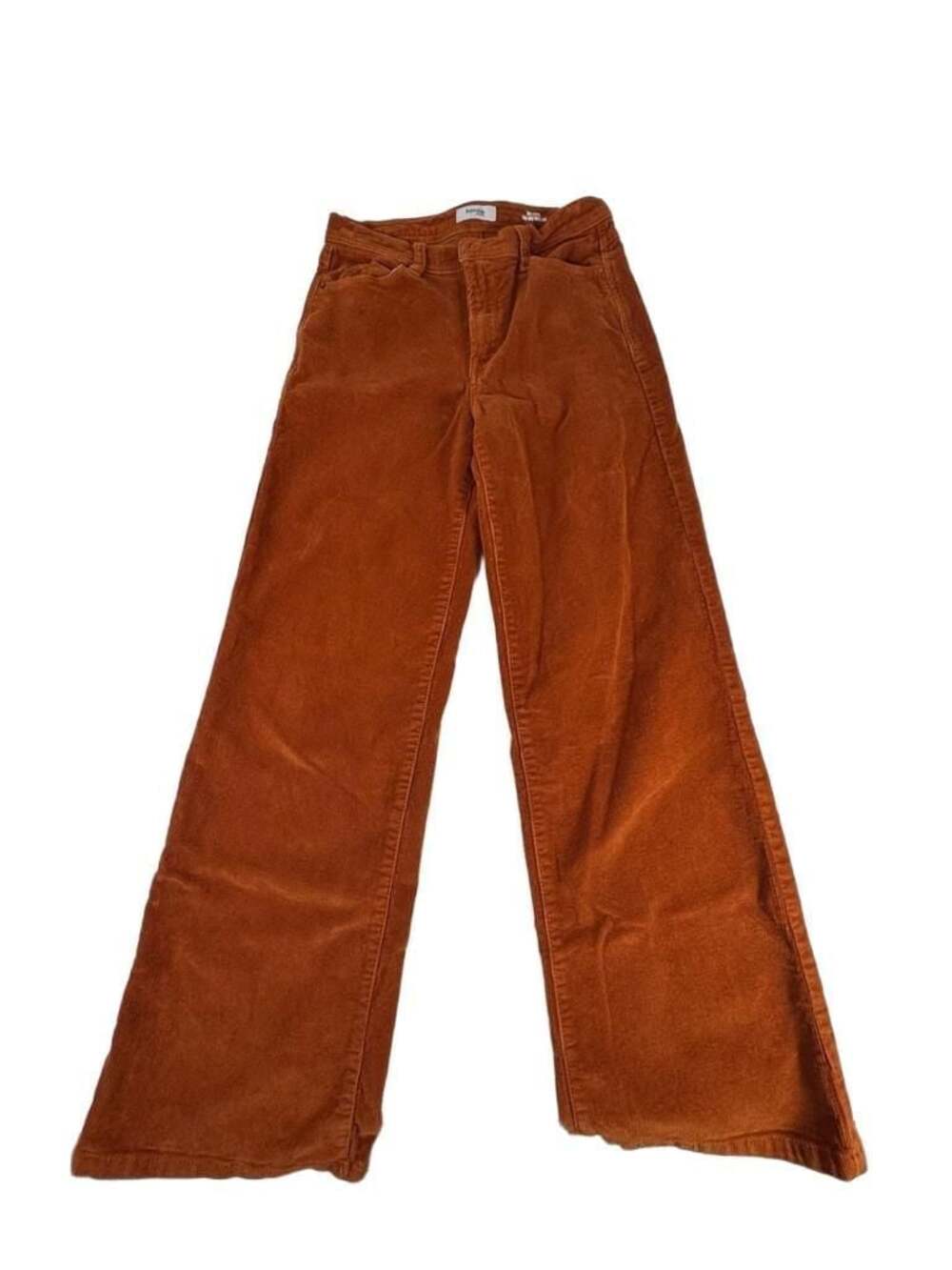 Kensie Jeans The Kaya High Rise Wide Leg Corduroy Pants Burnt Orange